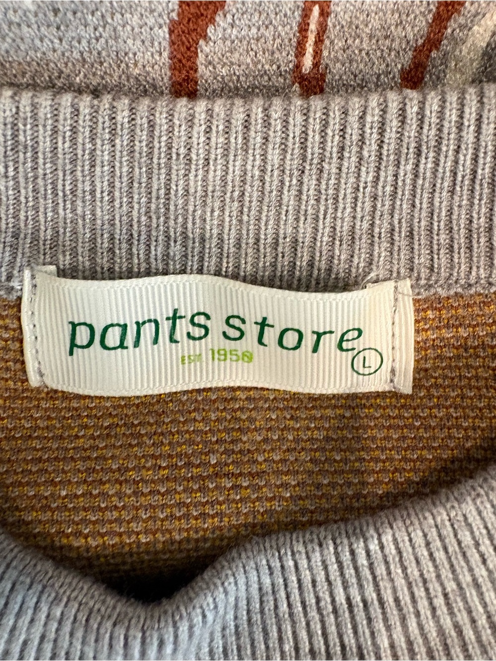 Pants Store Put You First Gray Horse-Print Crewneck Sweater Size L - Picture 5 of 6